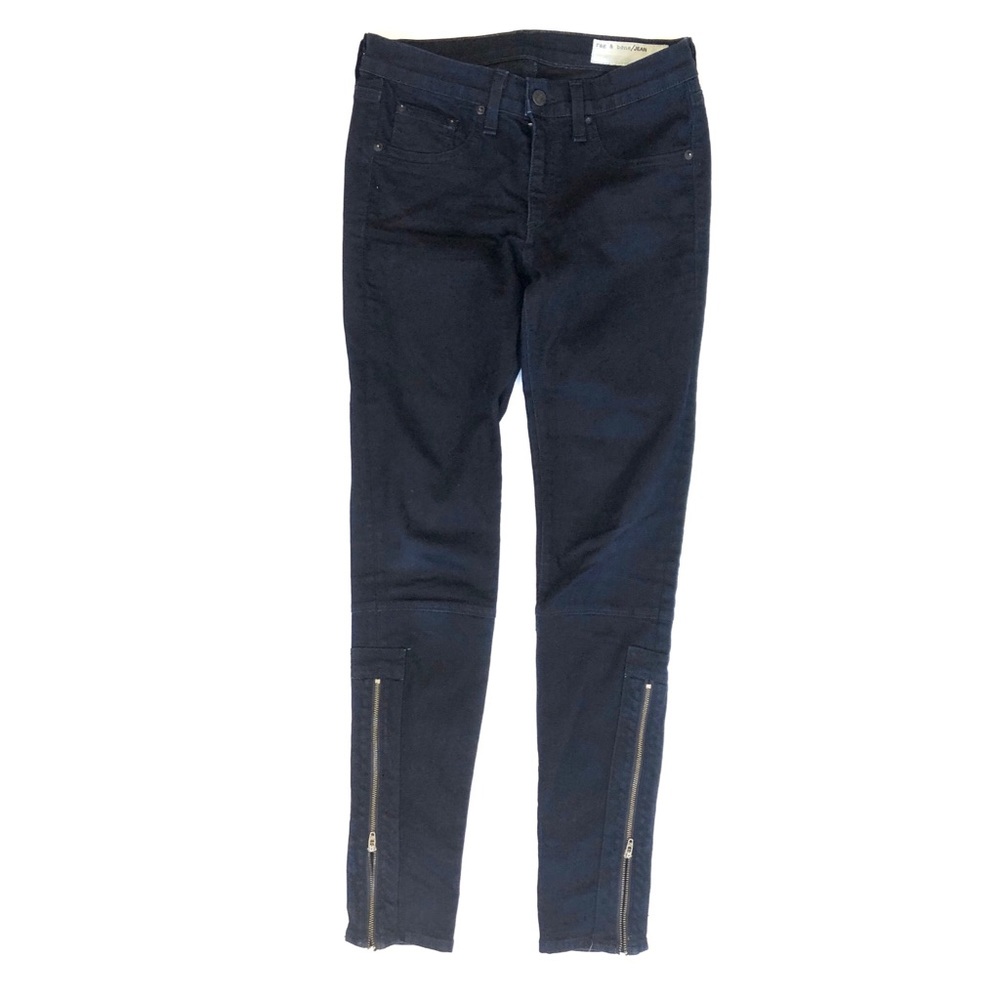 Rag & Bone black Devi skinny jeans with zipper hem - Picture 2 of 7